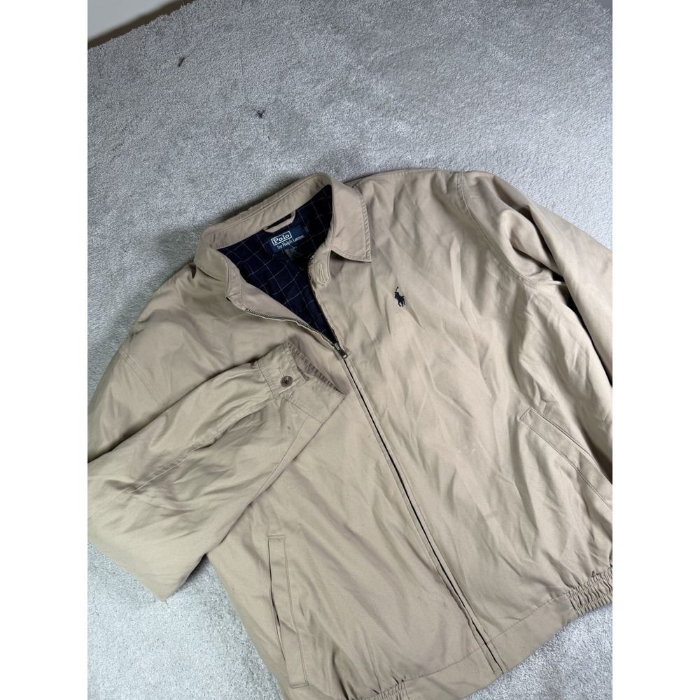 VTG Polo Ralph Lauren jacket Men 2XL Lined Dad Bomber Bi Swing chin Strap Read**